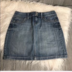 White House Black Market Jean Mini Skirt